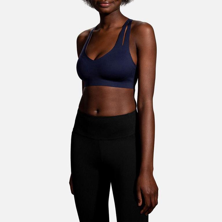 Brooks DARE STRAPPY RUN Running Bra Womens Outlet - Blue (LAT943175)
